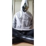 Masturbation in a raincoat under Latexmask breathplay snapshot 6