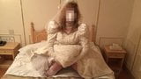 Wedding dress masturbation on bed snapshot 3