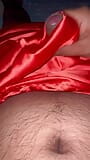 Satin saree lover enjoying with my aunties saree of soft silk snapshot 9