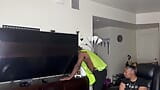 Construction worker whore fucking a client while on the job snapshot 1