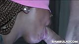 Sweet ebony mouth working on big white cock to expell semen in her mouth snapshot 3