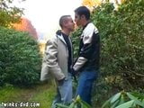 Naughty boys hide in bush and face-fuck each other snapshot 3