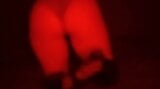 turned on the red mode on the lamp and started shooting in underwear and stockings on the crib to the music snapshot 4