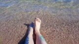 Dominatrix Nika enjoys the salty sea on her feet. snapshot 8