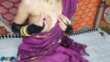 My Sexy Neighbour  In Desi Attire Giving Handjob & Footjob In Closeup. snapshot 1