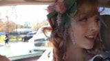 redhead smoking in car snapshot 1