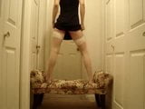 Camming Pioneer In Black With White Stockings snapshot 2