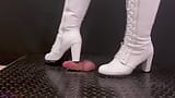 House Waitress Traps and Dominates you in White Dangerous Boots - TamyStarly - (Edited Version) CBT, Ballbusting snapshot 16