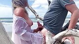 Anal creampie on a public beach snapshot 6