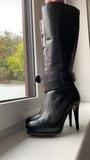 Super sexy LEATHER BOOTS 360 WIEW snapshot 3