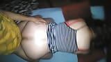 I record with my cell phone how we fuck doggy style with her very sexy striped dress snapshot 14