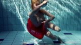 Russian teenie Lucie goes underwater swimming snapshot 2