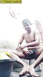 Indian boy bathing nude in public place snapshot 4