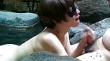 Hot Spring Inn Open-air Bath, Rich Deep-throated Sperm Swallowing! snapshot 10