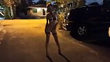 Young stripper Kitty Longlegs walks down the street naked in high heels! snapshot 10