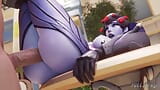 Widowmaker spreidde haar benen op een tafel en neukte snapshot 1