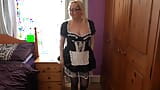 French Maid in stockings playing with pussy snapshot 3