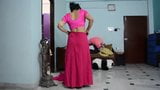 Aunty saree blouse wear video snapshot 1