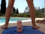 fisting anal at the outdoor swimming pool snapshot 14