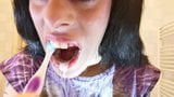 Mouth & teeth fetish toothbrush after goodmorning BJ pt1 snapshot 14
