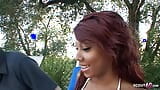 Redhead Black Ebony Leilani Leeane talk to Rough Fuck by old white Guy snapshot 4