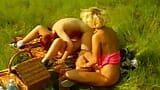 Three sexy German ladies having some fun outdoors snapshot 12