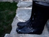 boot boy - cum on ladies rubber boots lick sperm snapshot 10