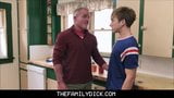 Hot Blonde Twink Grandson Sex With Hunk Grandpa In Kitchen snapshot 3