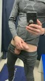 scally lad wanks his big dick and cums in the changing room snapshot 5