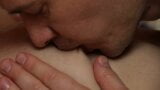 He Passionately Kisses the Beautiful Breasts of the Student. Close-up. AnnaHomeMix snapshot 9