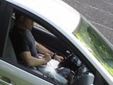 Car Masturbating and Cumming in a parking lot - voyeur view snapshot 1