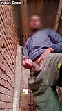 Horny boy risky outdoor masterbating in the stairs snapshot 10