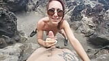 Öffentlicher blowjob am meer mit viel speichel und super cumshot im gesicht snapshot 13