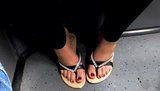 perfect soft feet from older girl in sandals snapshot 2