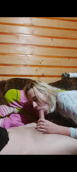 sucking a big perky cock
