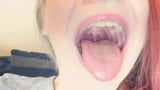 Hot Chick Showing Long Tongue, Uvula, Open Mouth Fetish snapshot 13