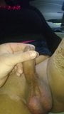 Wanking and playing with Latinas uncut tranny cock snapshot 2