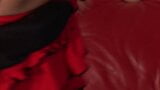 Deslumbrante loira milf em roupa vermelha sexual com peitos enormes snapshot 22