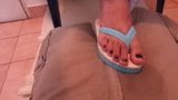 Rubbing the Happy Amputee Crotch with Flip flops snapshot 5