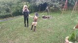 Pferdetraining für blonde TV-TS-Fotze von sexy Goth Domina Teil 1 snapshot 9
