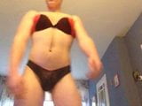 Me in red lingerie being naughty snapshot 13