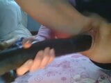 Fucking pussy with big black dildo snapshot 3