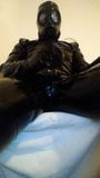 Cumshot in full rubber and gasmask snapshot 1