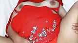 Sexo com tia gostosa indiana com em Red Saree - áudio hindi snapshot 16