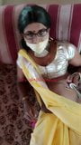 Indian sexy crossdresser Lara D'Souza saree video snapshot 5