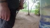 after work, he jerks off my cock under the trees snapshot 8