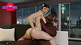 Catwomen getting dark boner breeded in a cowgirl pose snapshot 19