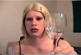 Vintage Carli drinking cum and wine together snapshot 1