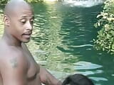 Hardcore orgy with a group of slutty ebony babes and randy studs fucking by the pool snapshot 2