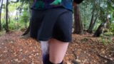 A walk around the lake with Longpussy. Short, Slutty Skirt and a Tail. snapshot 8